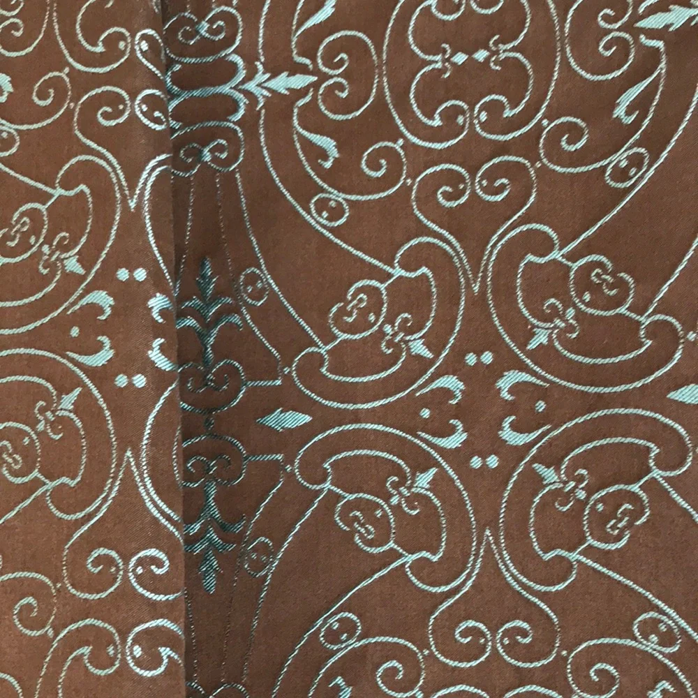 Brown and Blue Patterned shower curtain